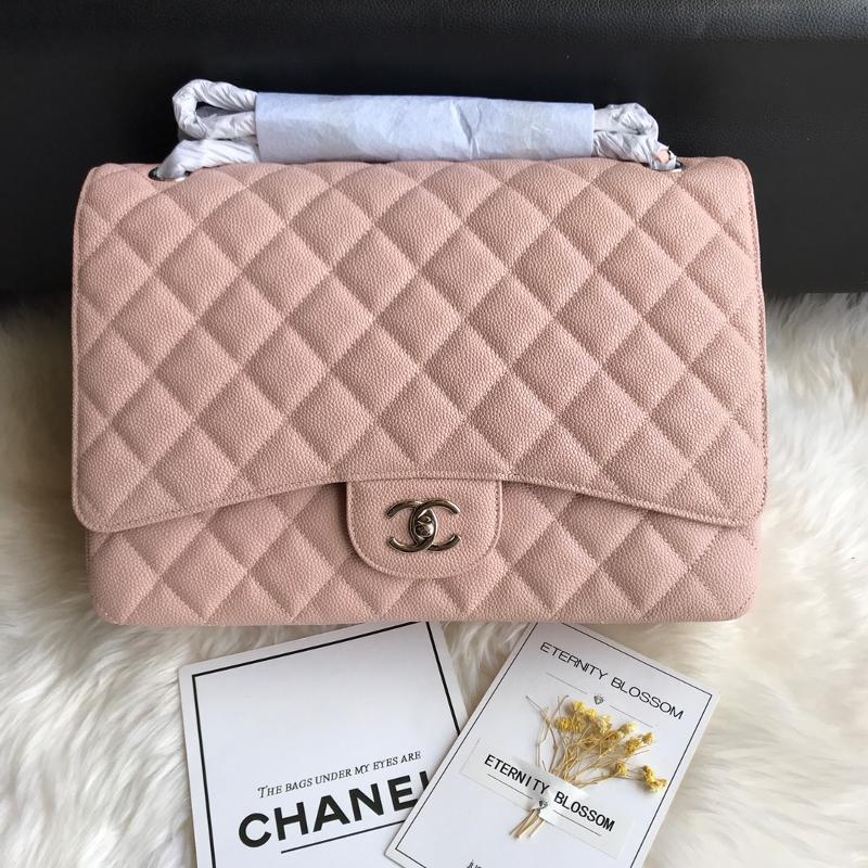 Chanel 2.55 Classic A58601 Ball Pattern Silver Button Pink